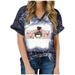 YWDJ Baseball Mothers Day Summer Tops for Women 2023 Dressy Tops for Women Graphic Short Sleeve V Neck Festival Tie Dye Womens Tops Dressy Casual Shirts for Women Beach Classy Y2K Soft Basic Black XL