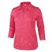 Monterey Club Women s Vintage Fairy Emboss 3/4 Sleeve Golf Polo Shirt #2458