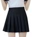 WHLBF Womens Plus Size Skirt High Waist Pleated Mini Skirt Slim Waist Tennis Skirt Black XS(XS)