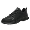 KaLI_store Men Shoes Men s Sneakers Leather Casual Dress Sneakers Breathable Business Oxford Fashion Sneaker Black 10