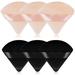 6 Pieces Powder Puff Triangle Shape Face Makeup Puff for Loose Powder Foundation Soft Cosmetic Sponge Wet and Dry Powder Puff Pads Large Body Cotton Powder Cushion Puffs (Black&Nude)