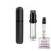 Travel Perfume Bottle Refillable Atomizer - 5ML Perfume Atomiser Pocket Perfume Dispenser Scent Pump Case Leakproof Portable Perfume Sprayer for Women and Men (Black-1)