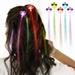 Novelty Place Party Stars 24 Pack LED Light-Up Optic Fiber Hair Extension with Barrette Party Light Set - Alternating Multicolors (14 Inch)