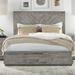 Cosimo Solid Wood Standard Bed Wood in Brown/Gray Laurel Foundry Modern Farmhouse® | 56 H x 59 W x 79 D in | Wayfair