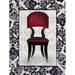 Charlton Home® Red Pattern Chair 2 - Wrapped Canvas Print Canvas in Black/Gray/Red | 16 H x 12 W x 1.25 D in | Wayfair