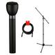 Electro-Voice 635A/B Omnidirectional Handheld Dynamic ENG Microphone (Black) Bundle with Auray MS-5230F Tripod Mic Stand and XLR-XLR Cable