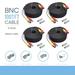 KONKIN BOO Pack of 4 CCTV Security Camera BNC Cable Siamese Pre-Made 2-in-1 Video and Power Universal Wire PVC Black Cord 100 feet