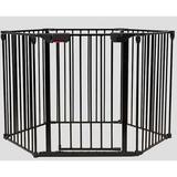 Tucker Murphy Pet™ 6 Panel Metal Free Standing Pet Gate Metal (a highly durability option) in Black | 29 H x 152.4 W in | Wayfair