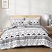 Foundry Select Solvy Microfiber 3 Piece Comforter Set Polyester/Polyfill/Microfiber in Gray/White | Queen Comforter + 2 Pillowcases | Wayfair