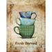 Wildon Home® Stacked Fresh Brew - Wrapped Canvas Print Metal in Blue/Green/Yellow | 40 H x 30 W x 1.25 D in | Wayfair