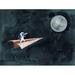 Mason & Marbles Paper Airplane to the Moon by Rachel Nieman - Wrapped Canvas Print Canvas | 12 H x 16 W x 1.25 D in | Wayfair