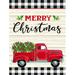 The Holiday Aisle® Pinecone Holly Berry Red Truck - Wrapped Canvas Print Canvas | 24 H x 18 W x 1.25 D in | Wayfair