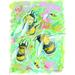 August Grove® Bumblebee Afternoon - Wrapped Canvas Print Metal in Black/Green/Yellow | 32 H x 24 W x 1.25 D in | Wayfair