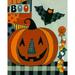 The Holiday Aisle® Boo Jack O'Lantern by Bernadette Deming - Wrapped Canvas Print Metal | 40 H x 30 W x 1.25 D in | Wayfair