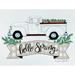 Rosalind Wheeler Hello Spring Tulip Truck by Sara Baker - Wrapped Canvas Painting Canvas | 12 H x 16 W x 1.25 D in | Wayfair
