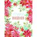 The Holiday Aisle® Happy Holidays Poinsettias by Cindy Jacobs - Wrapped Canvas Print Metal | 40 H x 30 W x 1.25 D in | Wayfair