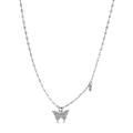 Butterfly Crystal Pendant Necklace Silver Chain Necklaces Jewxpc Womens R6N2