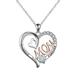 SGACAI Silver Love Heart Mom Pendant Chain Necklace Cubic Day Mother s Mum Gift} T4D6