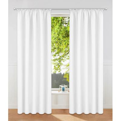 Vorhang MY HOME "Raja" Gr. 2, weiß, B:140cm H:175cm, Polyester, Recyceltes Material, Gardinen, 2er-Set, Bestseller, einfarbig, modern, pflegeleicht, Mikrofaser Image