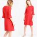 J. Crew Dresses | J Crew Coral Short 3/4 Sleeve Crepe Dress Size 6 | Color: Orange/Red | Size: 6