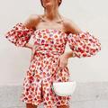 Zara Dresses | New Floral Off Shoulder Summer Dress Zara With Tags | Color: Pink | Size: M
