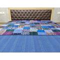 Sophia-Art Twin/King Indian Silk Sari Kantha Bedspread Bed Cover Ethnic Throws Quilted Patchwork Indian Quilt Cover Old Bohemian Vintage Patola Quilt (Blue, King 90"x108" With Sham Covers)