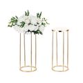 Sziqiqi 2 Pcs Gold Wedding Centrepieces Vase for Table Decoration - 60cm Tall Geometric Flower Stand Metal Floor Vases Table centrepiece for Party Birthday Anniversary Reception Baby Shower Engagement