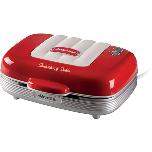 ARIETE 3-in-1-Sandwichmaker ""Party Time 1972R"" Sandwichmaker Cookie-Maker, rot rot