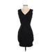 C. Luce Casual Dress - Bodycon V Neck Sleeveless: Black Print Dresses - Women's Size Small