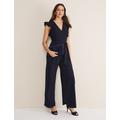 Phase Eight Womens Frill Detail Short Sleeve Jumpsuit - 8 - Navy, Navy