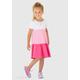 Volantkleid KIDSWORLD "für kleine Mädchen" Gr. 116/122, N-Gr, pink (weiß, rosa, pink) Mädchen Kleider Festliche mit Colorblock-Design