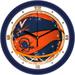 Sun Time Virginia Cavaliers Basketball Wall Clock Glass/Plastic in Blue/Red | 11.5 H x 11.5 W x 1.5 D in | Wayfair ST-CO3-VAC-SDCLOCK