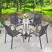 Wildon Home® Dorion Round 4 - Person 23.62" Long Aluminum Outdoor Dining Set Stone/Concrete/Metal/Mosaic in Black/Gray/White | 23.62 W x 23.62 D in | Wayfair