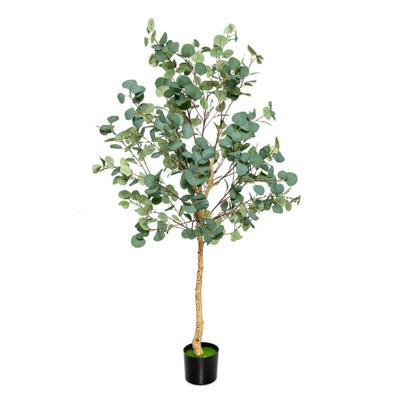 Costway 5.5 Feet Artificial Eucalyptus Tree with 517 Silver Dollar Leaves