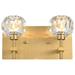 Elegant Lighting Graham 2-Light Modern Crystal Wall Sconce in Gold