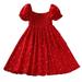 NKOOGH Toddler Special Occasion Dresses Reversible Sequin Dress Kids Girls Child Shoert Sleeve Wave Point Prints Ruffles Summer Beach Sundress Party Dresses Princess Dress