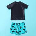 Gubotare Toddler Boys Summer Cartoon Outfits Print Swimsuit Swimwear Baby Letter Set Kids Girls Size 16 Girls Bathing Suits Black 7-8Years