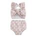 Nituyy Toddler Girls Summer 2PCS Swimwear Sets Ruffle Sleeve Bowknot Camisole Dot/Floral Print Shorts