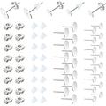 450PCS Earring Posts Stainless Steel Flat Pad Hypoallergenic Stud Earrings with Butterfly and Rubber Bullet Earring Backs for Jewelry DIY Making Findings (Silver) (Silver)