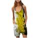 CQCYD Jumpsuits for Women Dressy Sleeveless Jumpsuits Printed Loose Casual Jumpsuits Casual Summer Overalls Cotton Linen Shorts Rompers Jumpsuits Wide Pocket Leisure Jumpsuits Yellow XXL #3