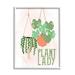 Stupell Industries Casual Plant Lady Hanging Green Potted Vegetation Graphic Art White Framed Art Print Wall Art Design by Kim Allen