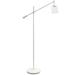 Mod Lighting and Decor 56 White Swing Arm Floor Lamp with Cylindrical Shade