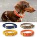 Waroomhouse Pet Collar Adjustable Friendly to Skin Wear Resistant Quick-Release Solid Color Decorative Faux Leather Pet Dog Training Collar Puppy Neck Circle Decoration Pet Supplies