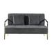 JASIWAY 2 Seater Modern Upholstered Pleated Velvet Loveseat Sofa