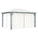 vidaXL Gazebo with Curtain 118.1"x118.1"/157.5"x118.1" Cream Aluminum