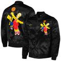 Men's Freeze Max Black The Simpsons Basketball Satin Full-Snap Jacket