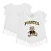 Girls Youth Tiny Turnip White Pittsburgh Pirates Girl Teddy Fringe T-Shirt