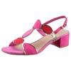 Sandalette MARCO TOZZI, Damen, Gr. 40, pink (pink kombiniert), Textil, Lederimitat, elegant, Schuhe, Blockabsatz, Sommerschuh, Riemchensandale mit verstellbarer Schnalle