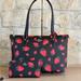 Coach Bags | Coach Strawberry Gallery Tote Black Handbag&Wallet Set Nwt Authentic | Color: Black/Red | Size: Os