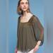 Anthropologie Tops | Anthropologie Allyson Textured Top Small Nwt Retail $78 | Color: Green | Size: S